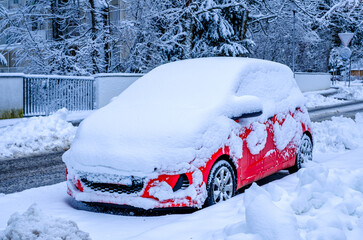 typical car in winter - frost - 766433590