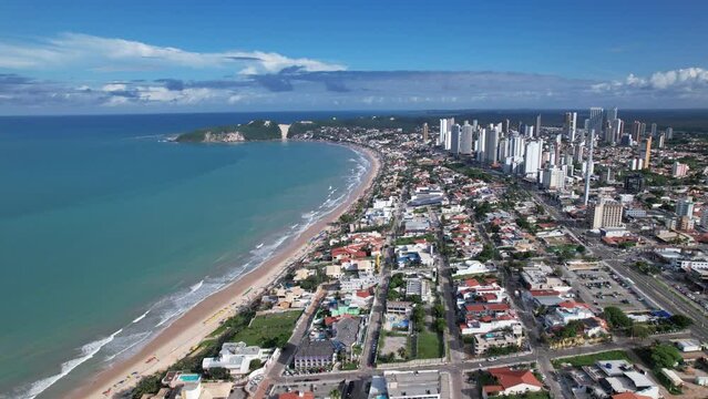 Aerial view of Ponta Negra beach, Morro do Careca, in Natal, Rio Grande do Norte, Brazil
