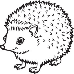 Hedgehog coloring pages. Hedgehog outline vector