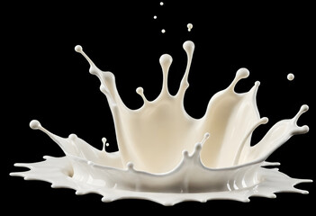 Obraz premium a milk splash isolated on black background
