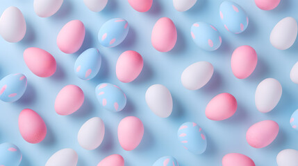 Colorful Easter Eggs on Pink Background for Holiday Celebration