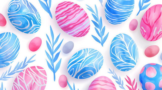 Colorful Easter Eggs on Pink Background for Holiday Celebration