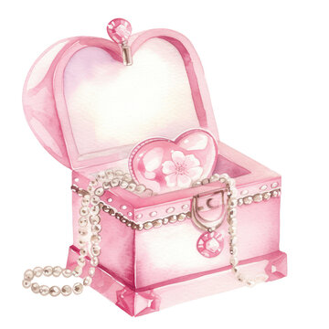 recommend clip art:  watercolor jewelry box with flowers , jewelry box