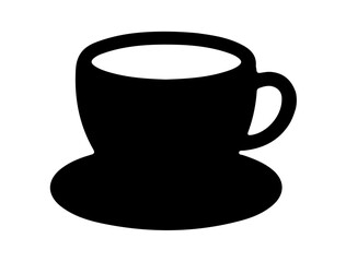 Cup silhouette vector art white background