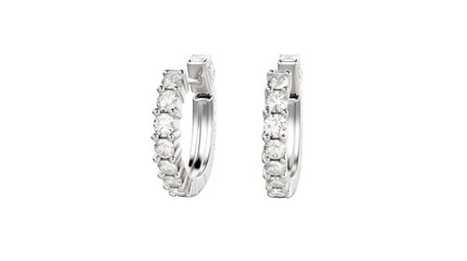 A dazzling pair of diamond hoop earrings shimmering in the light, showcasing elegance and luxury