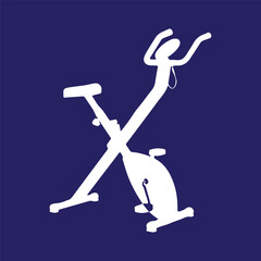 Spinning bike icon for fitness