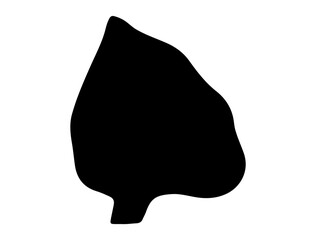 Leaf shape bowl silhouette vector art