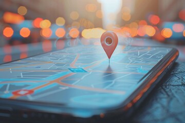 geo localisation map with pin gps