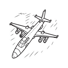 Airplane coloring pages. Airplane outline illustration
