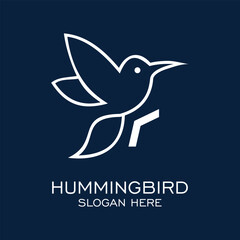 Hummingbird logo design simple concept Premium Vector