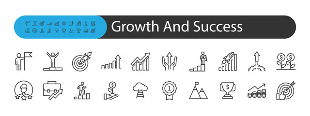 set of growth and success icons