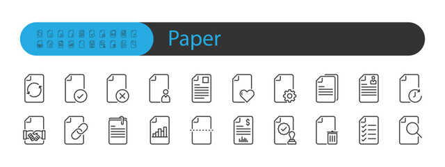set of paper icons, document, office