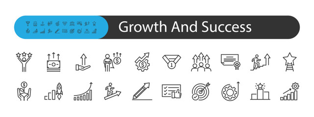 set of growth and success icons