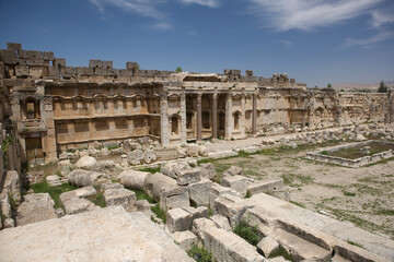 Lebanon. Ruins of the Baalbek Temple on a sunny spring day.