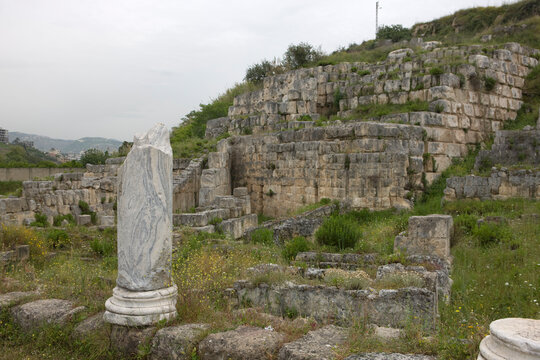 Lebanon Temple of Eshmun ancient Saida on a sunny spring day