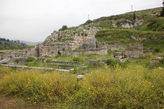 Lebanon Temple of Eshmun ancient Saida on a sunny spring day