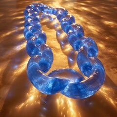 Blue glass chain