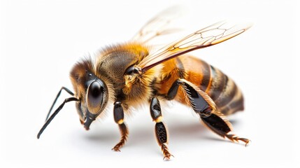 Big drone bee isolated on white