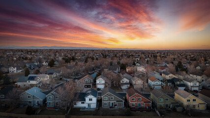 Sunset over the neighborhood