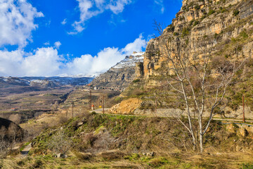 Fototapeta na wymiar Lebanon mountain landscape on a sunny spring day