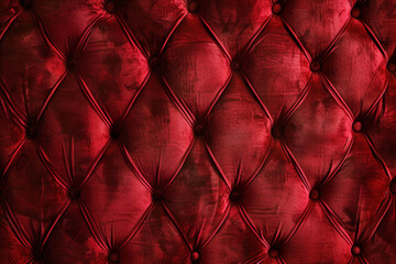 Fototapeta premium Noble red velvet Chesterfield style texture. Background image. Created with Generative AI technology.