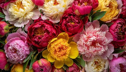 Peonies bouquet Background, floral image