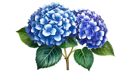 Obraz premium blue hydrangeas isolated on white background, cut out