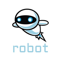 Robot logo design concept. universal robotic logo vector.