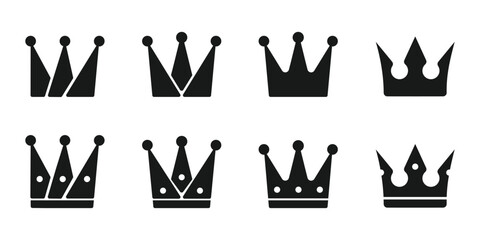 crown icon set, minimalist and simple design, for graphic needs, vector eps 10.