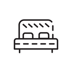 Bed Bedroom Double Line Icon