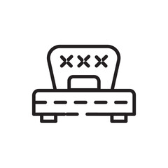 Bed Bedroom Double Line Icon