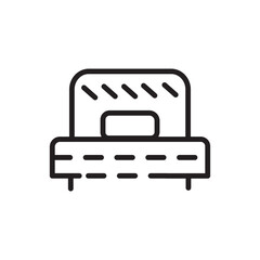 Bed Bedroom Double Line Icon