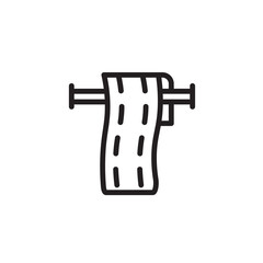 Dry Towel Bath Line Icon