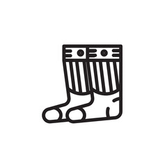 Fabric Soccer Sock Line Icon