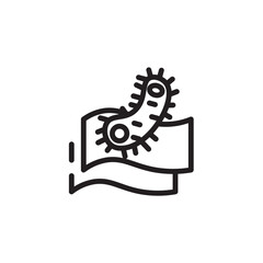 Fabric Bacteria Cloth Line Icon