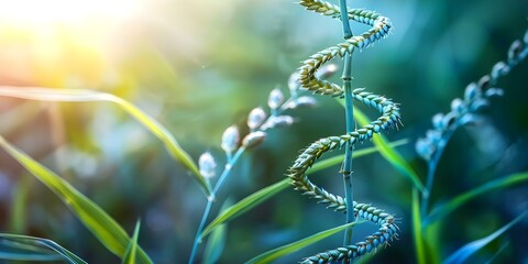 Advancements in Sustainable Agriculture: Closeup of Genetically Modified Crop with Pest Resistance. Concept Sustainable Agriculture, Genetically Modified Crops, Pest Resistance - obrazy, fototapety, plakaty