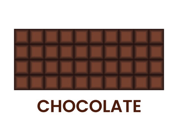 Chocolate bar. Chocolate bar icon on white background. Realistic chocolate vector icon set on white background.