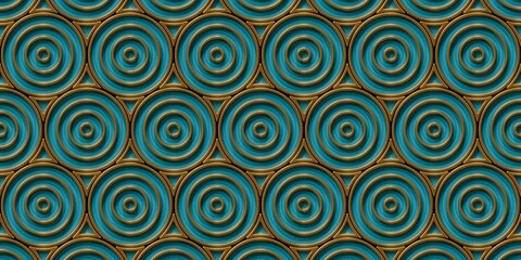 3D Luxury background japanese pattern with gold details