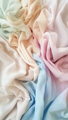 Cotton fabrics in pastel colors.