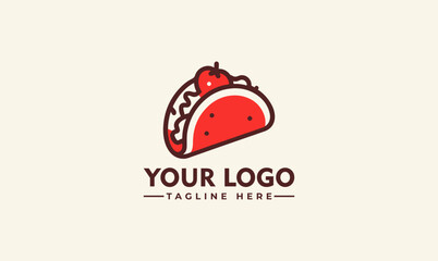 Tacos Logo Design: Hand-Drawn Taqueria Emblem for Restaurant Menu and Cafe Badge