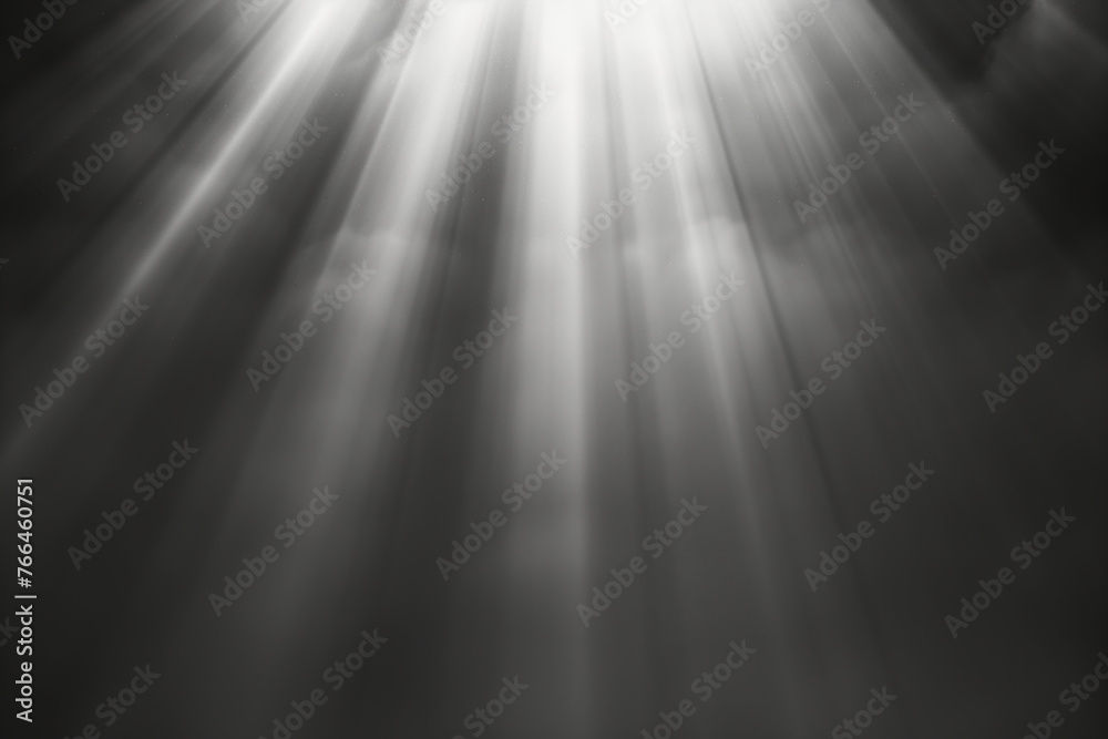 Poster black and white texture with rays of light. sun beams. god rays. background image. created with gene