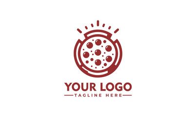 Pizzeria Vector Emblem: Pizza Logo Template for Cafe, Restaurant, or Food Delivery Service