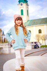 Fototapeta premium Portrait of a child in Oradea Romania 