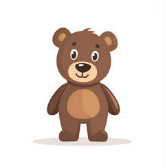 Fototapeta premium Cartoon bear on a white background. Illustration.