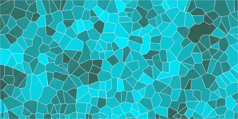 Poster multicolor broken stained glass background with white lines. aqua texture geometric modern creative 