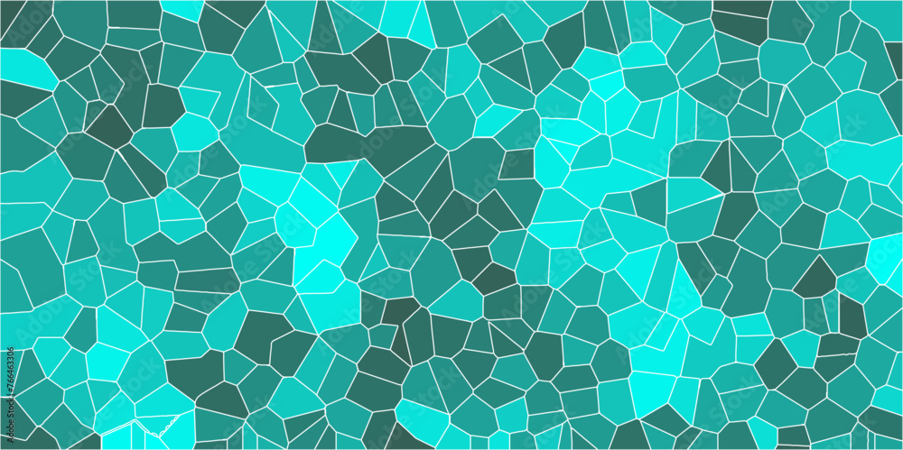 Aufkleber multicolor broken stained glass background with white lines. aqua texture geometric modern creative 
