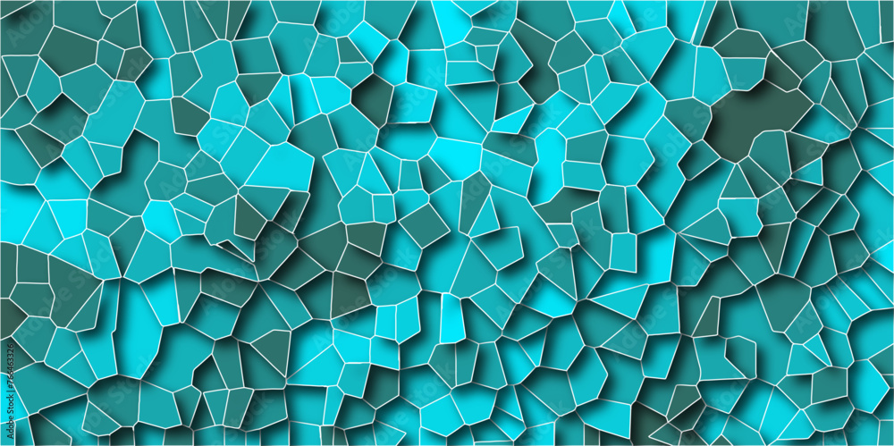 Poster multicolor broken stained glass background with white lines. aqua texture geometric modern creative 