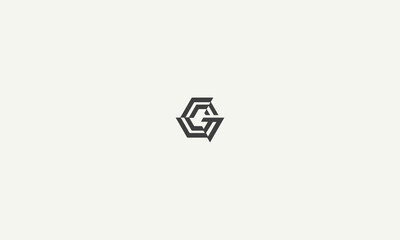 initials letter cg simple monogram logo design vector illustration