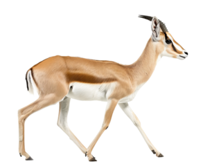 gazelle side view png cutout isolated on white and transparent background