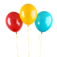 bright balloons isolated on white background